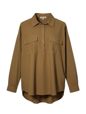 Alex Mill Garment Dyed Popover Keeper Top Size Medium